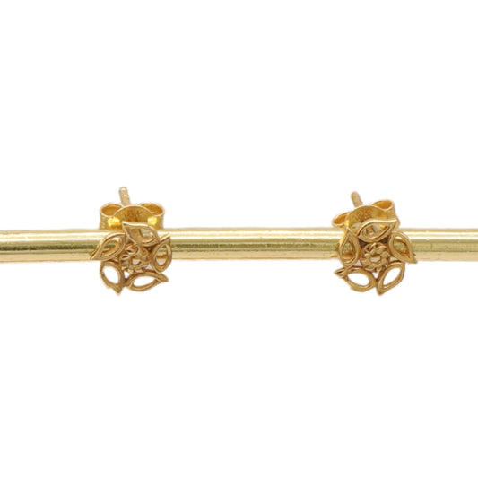 Gold 18KT Floral Stud Earrings