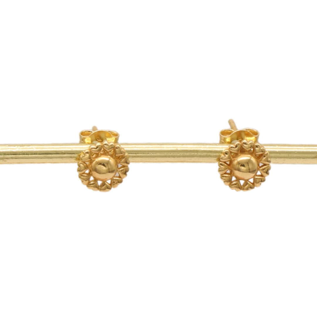 Gold 18KT Floral Stud Earrings