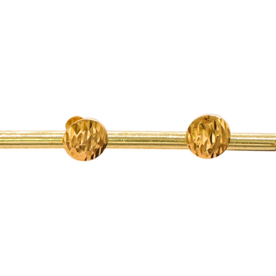 Gold 18KT Textured Ball Stud Earrings