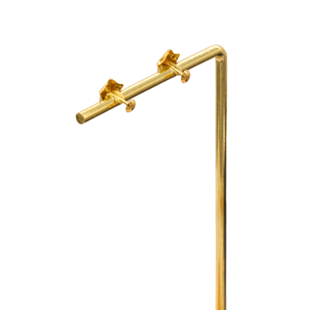 Gold 18KT Star Grid Stud Earrings