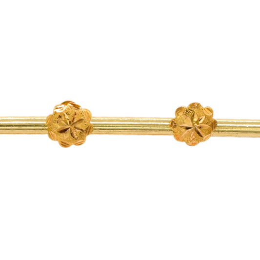 Gold 18KT Star Flower Stud Earrings