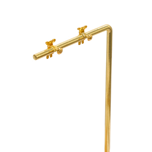 Gold 18KT Teddy Bear Stud Earrings