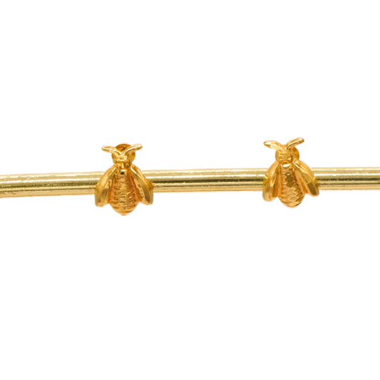 Gold 18KT Honeybee Stud Earrings