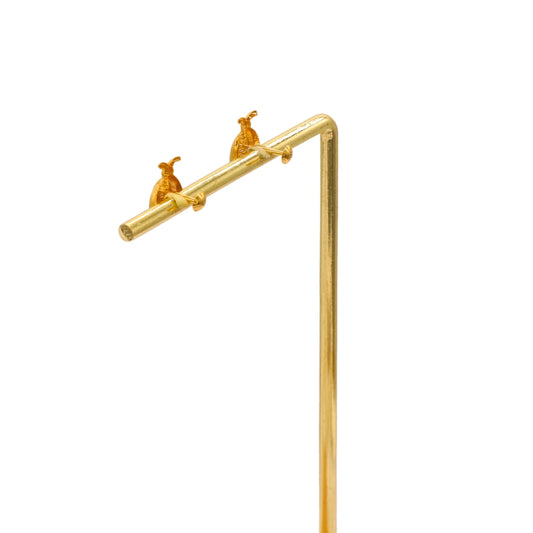 Gold 18KT Honeybee Stud Earrings