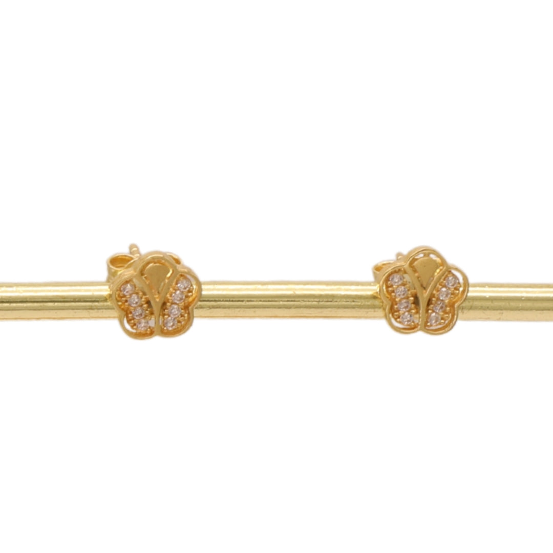 Gold 18KT Butterfly Stud Earrings