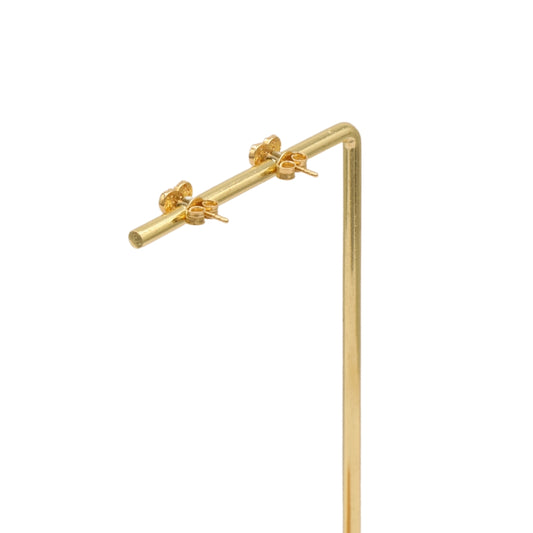 Gold 18KT Textured Heart Stud Earrings