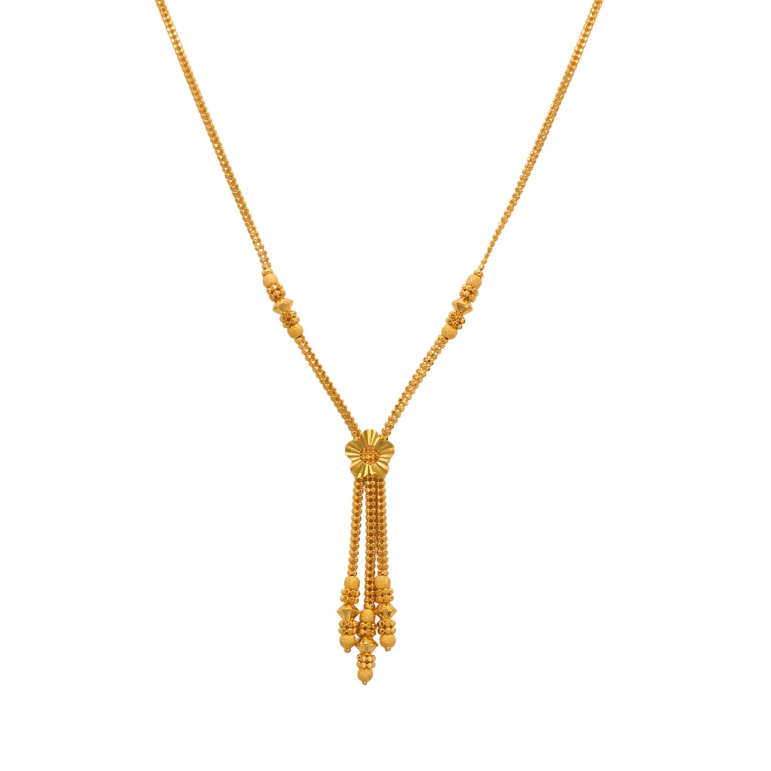 Gold 22KT 18 Inches Floral Drop Necklace