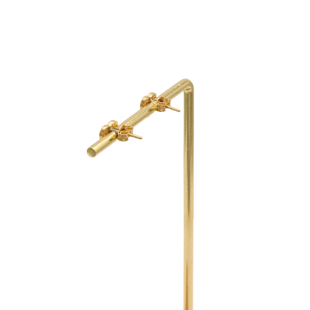 Gold 18KT Heart Stud Earrings