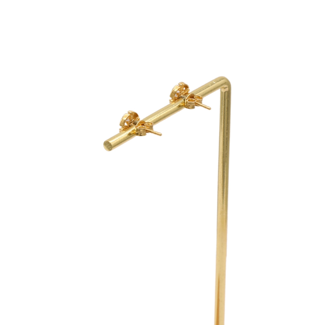 Gold 18KT Floral Stud Earrings
