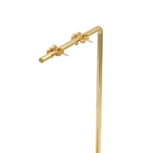 Gold 18KT Baby Feet Heart Stud Earrings