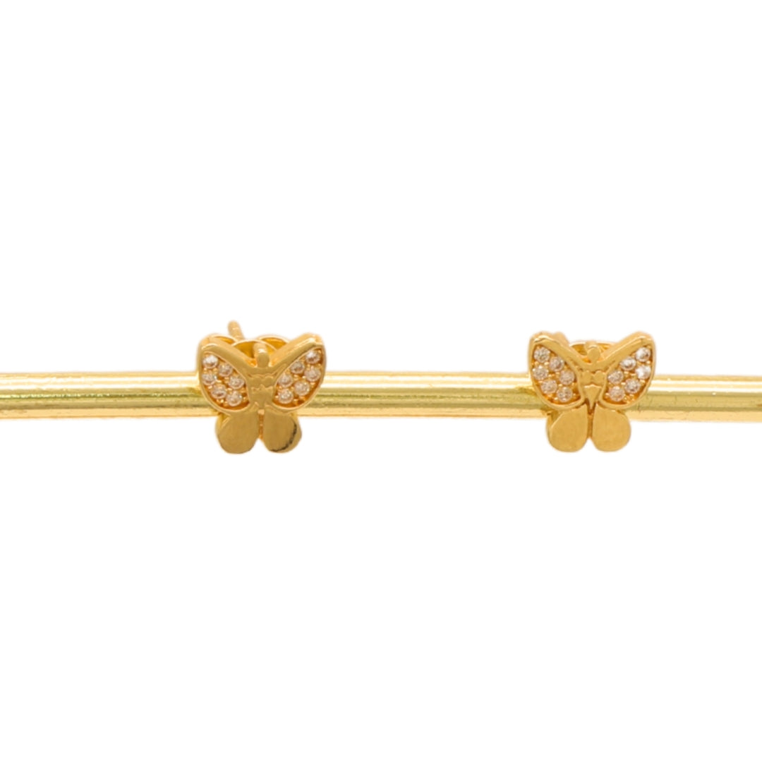 Gold 18KT Butterfly Stud Earrings