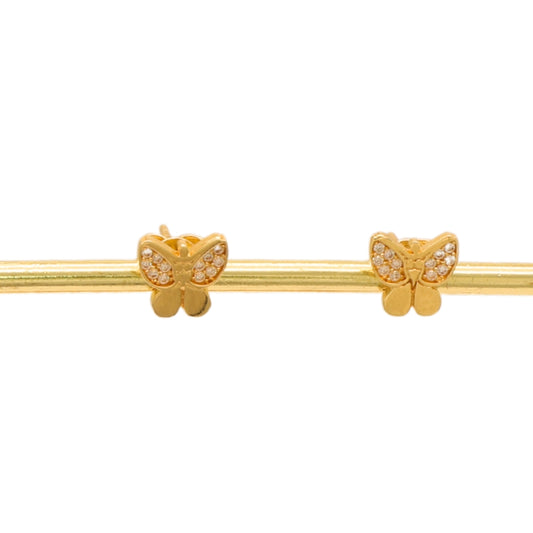 Gold 18KT Butterfly Stud Earrings
