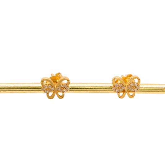 Gold 18KT Butterfly Studded Earrings