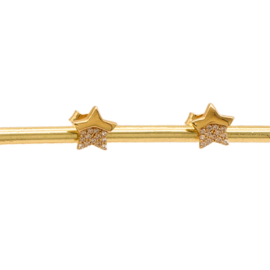 Gold 18KT Star Shaped Stud Earrings