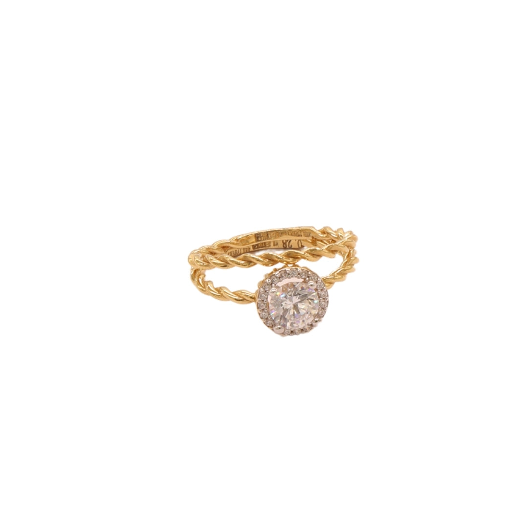 Gold 18KT Twisted Halo Design Ring