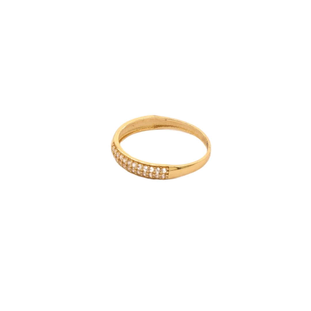 Gold 18KT Crystal Band Solitaire Ring