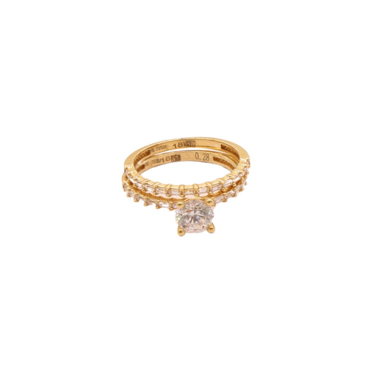 Gold 18KT Baguette Solitaire Ring