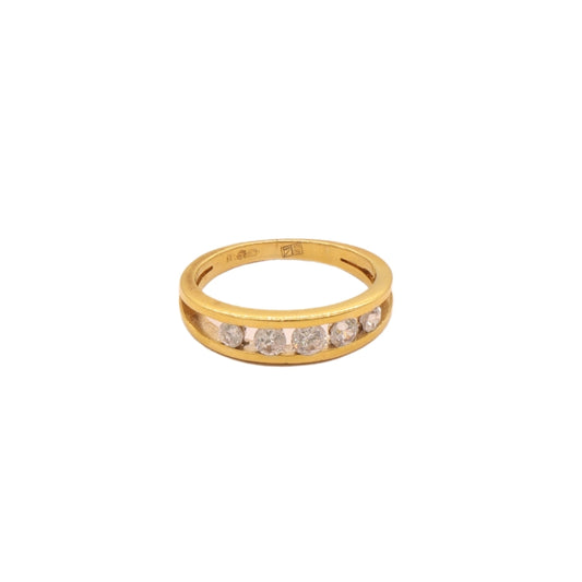 Gold 18KT Diamond-Style Band Ring