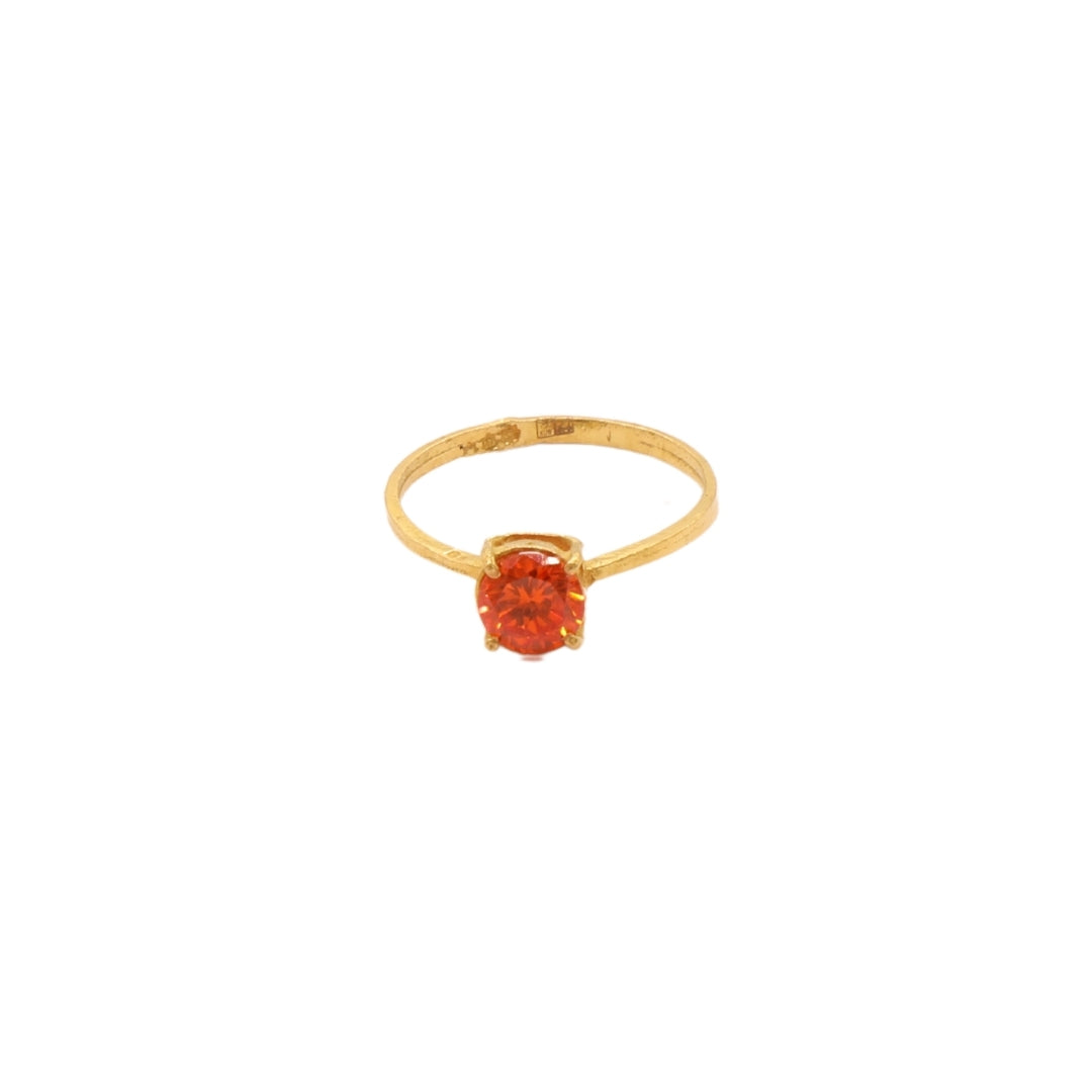 Gold 18KT Red Stone Solitaire Ring