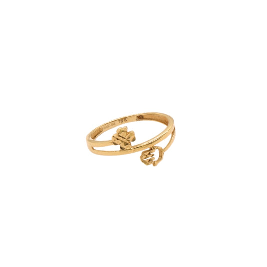 Gold 18KT Twin Charm Wrap Ring