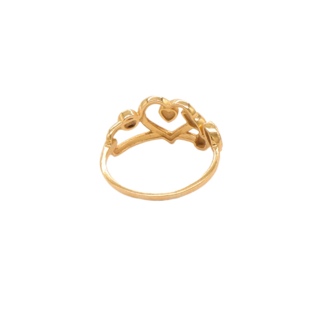 Gold 18KT Heart Leaf Ring