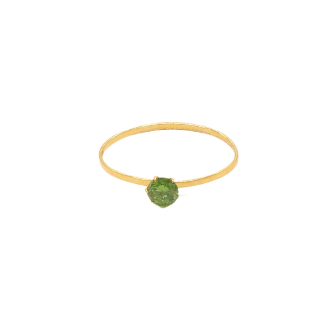 Gold 18KT Green Stone Ring