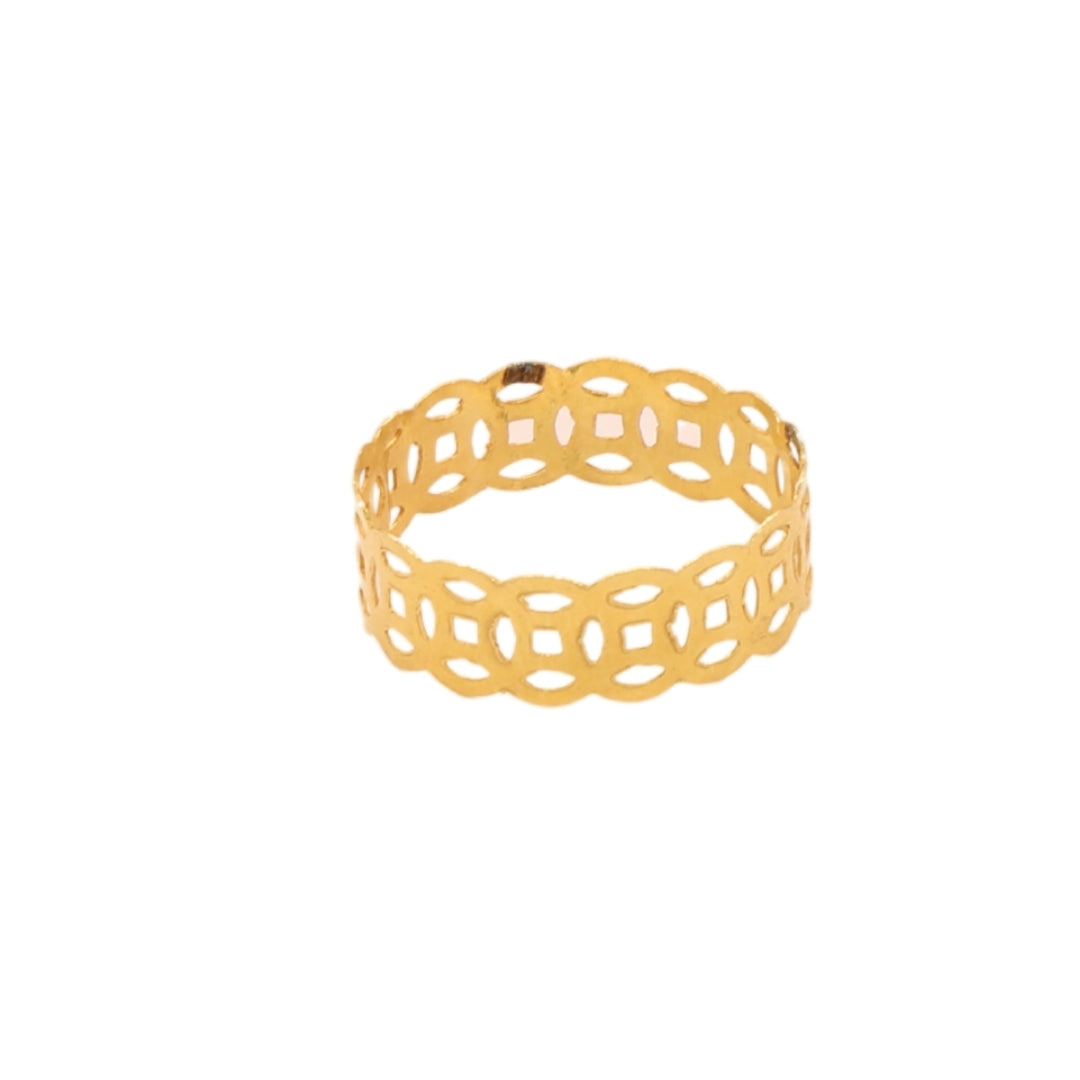 Gold 18KT Mesh Cut Ring