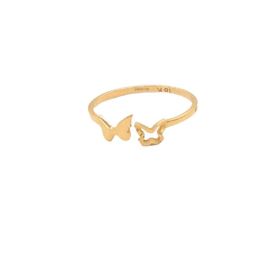 Gold 18KT Double Butterfly Ring