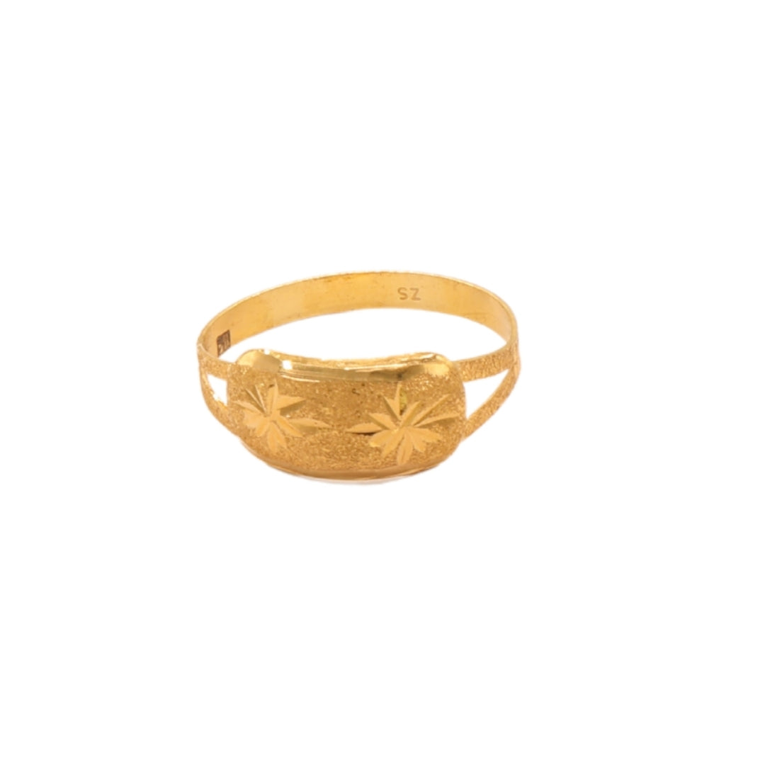 Gold 18KT Twin Star Engraved Ring