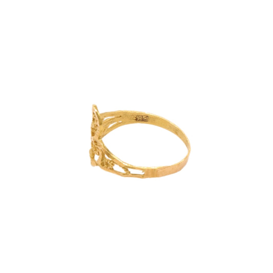 Gold 18KT Floral Crisscross Ring