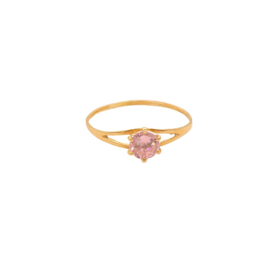 Gold 18KT Pink Stone Ring