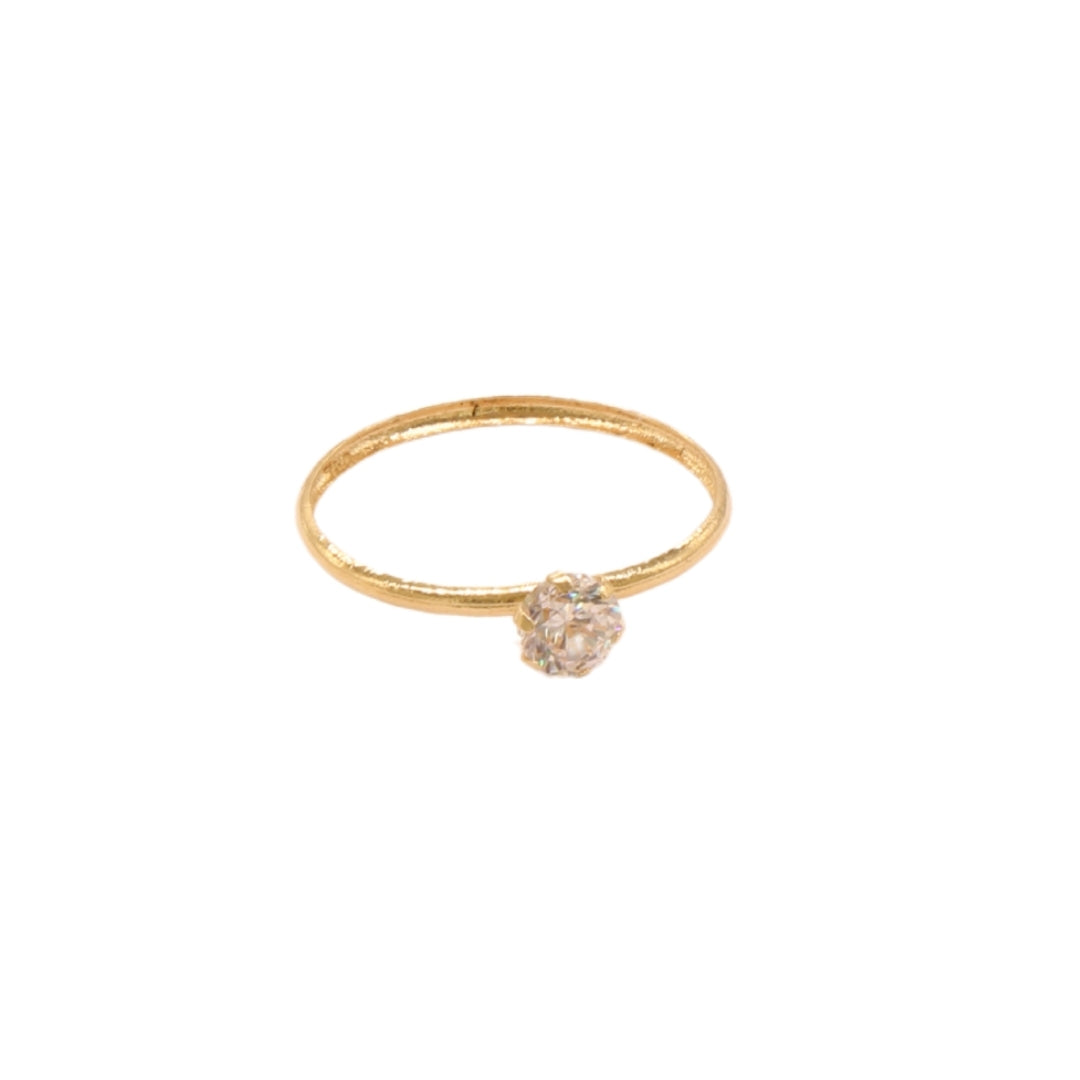 Gold 18KT Floral Stud Ring