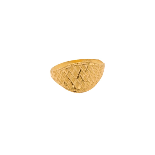 Gold 18KT Textured Dome Ring