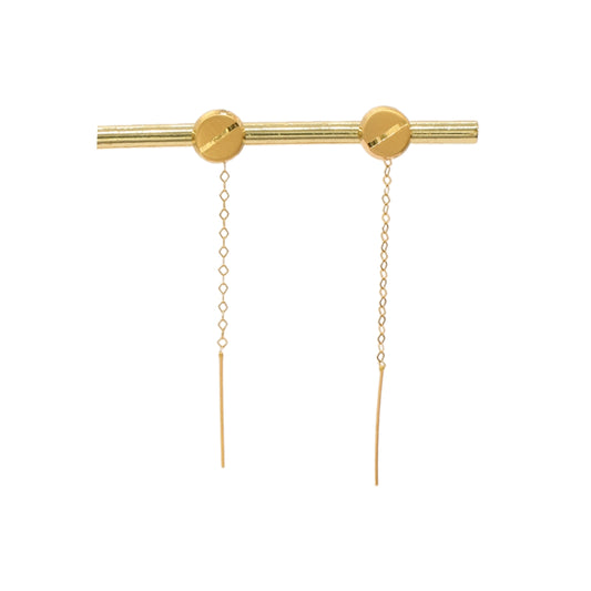 Gold 18KT Polished Circle Drop Earrings