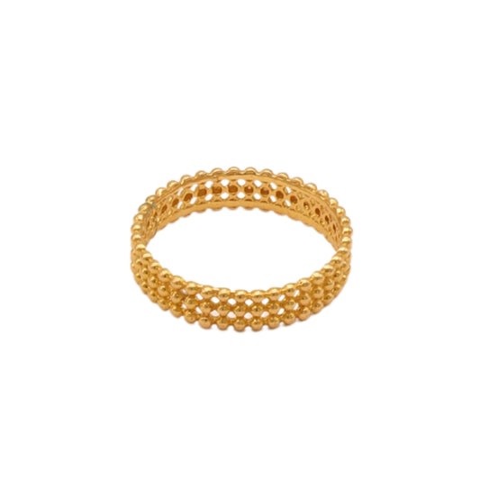 Gold 21KT Beaded Band Ring