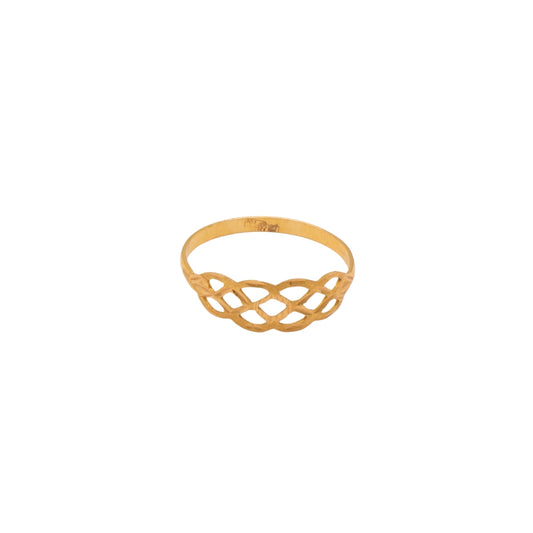 Gold 21KT Interwoven Pattern Ring