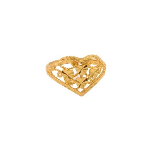 Gold 21KT Heart Motif Ring