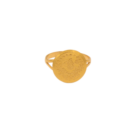 Gold 21KT Coin Design Ring