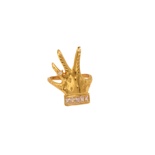 Gold 21KT Crown Design Ring