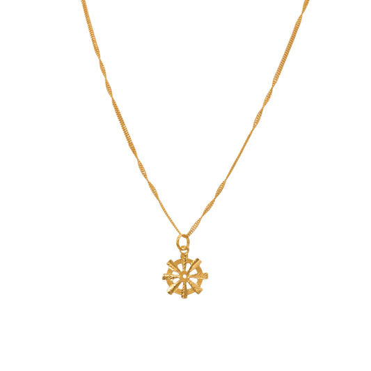Gold 22KT Floral Pendant Necklace