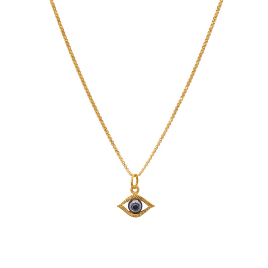 Gold 22KT Bold Evil Eye Pendant Necklace