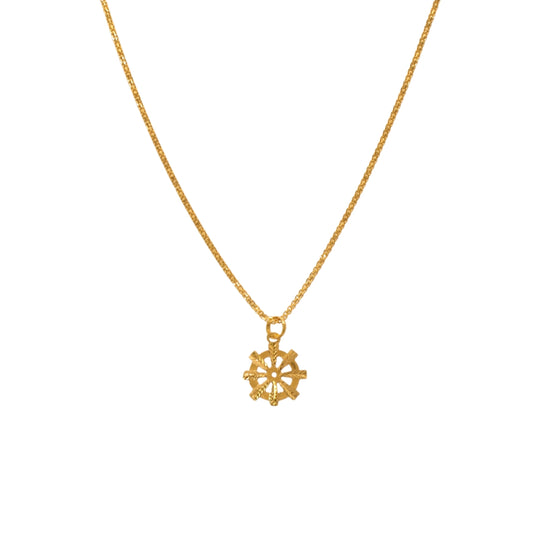 Gold 22KT Bold Floral Pendant Necklace