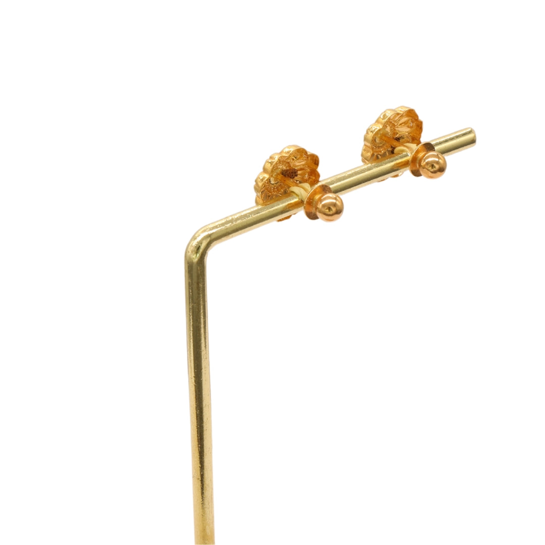 Gold 22KT Floral Stud Earrings