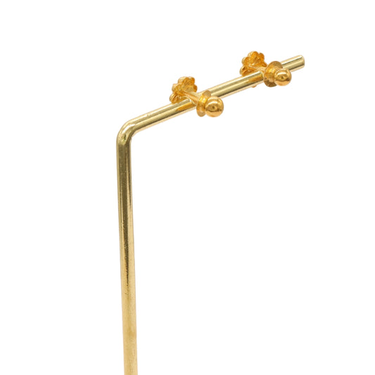 Gold 22KT Four-Petal Floral Stud Earrings