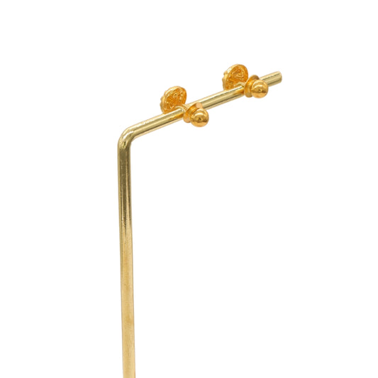 Gold 22KT Circular Petal Stud Earrings