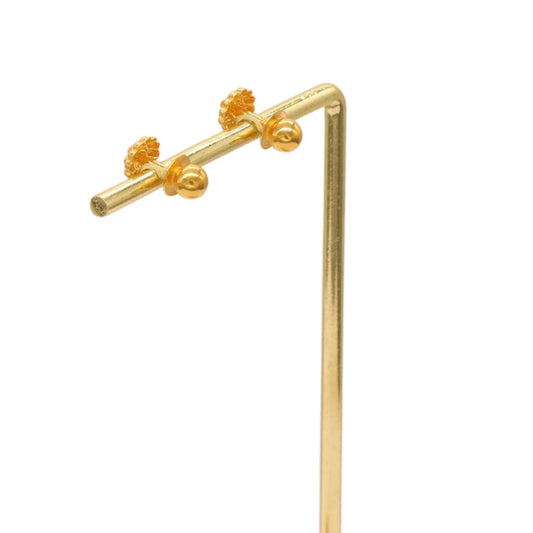 Gold 22KT Floral Ball Stud Earrings