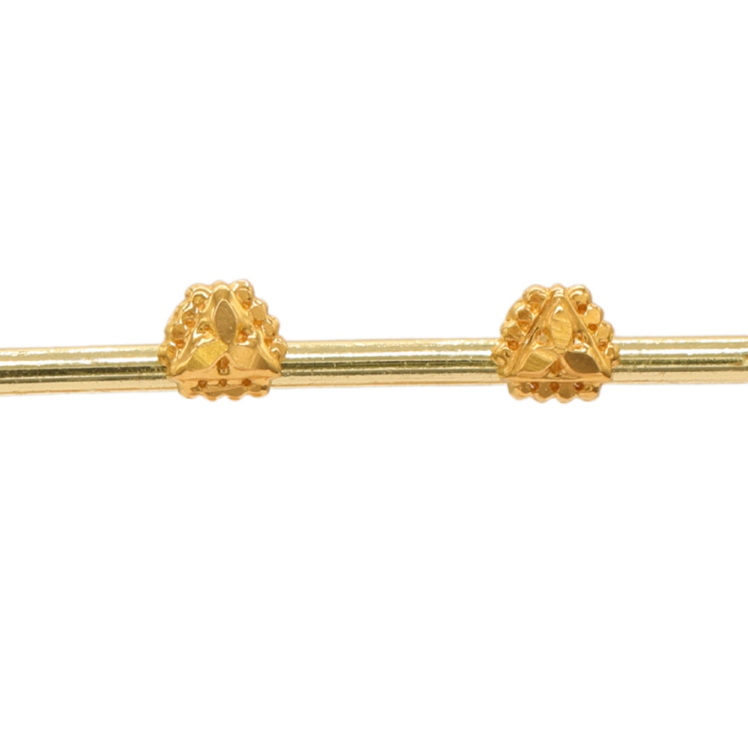 Gold 22KT Tri-Floral Stud Earrings