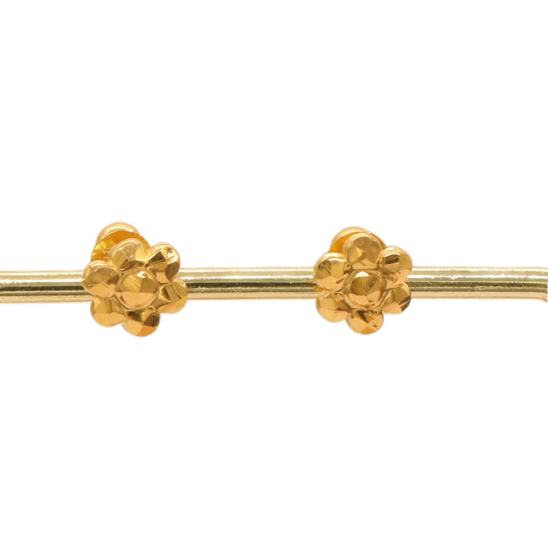 Gold 22KT Cluster Flower Stud Earrings