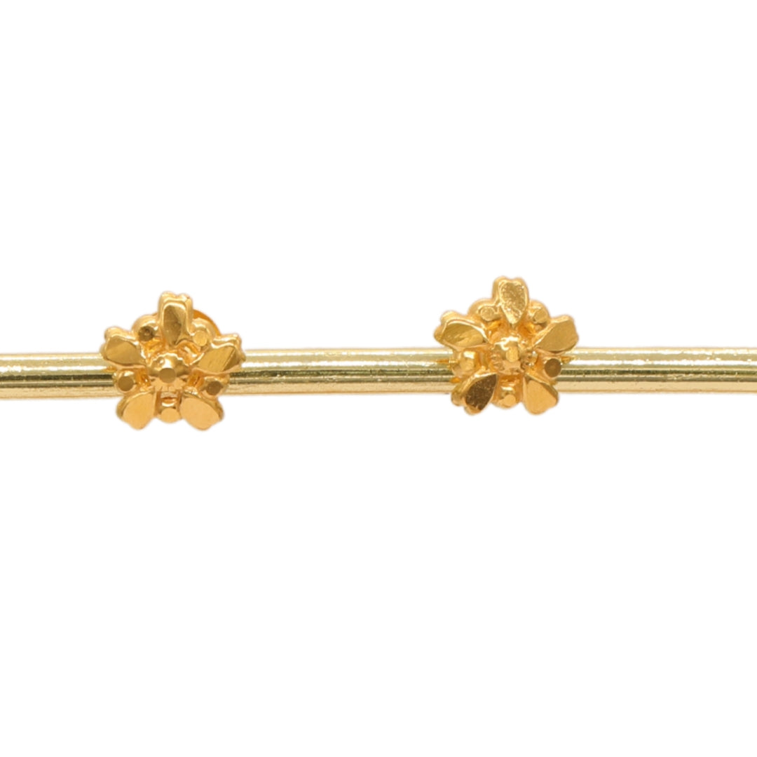 Gold 22KT Layered Petal Stud Earrings