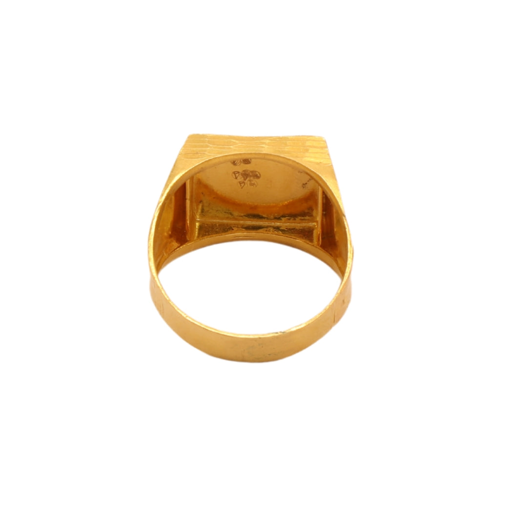 Gold 22KT Men's Rectangle Infinity Design Ring